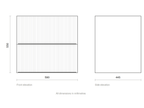 GSI Pura Ribbed 62 two drawer unit dimensioned drawing, 590 x 445 x 550 mm