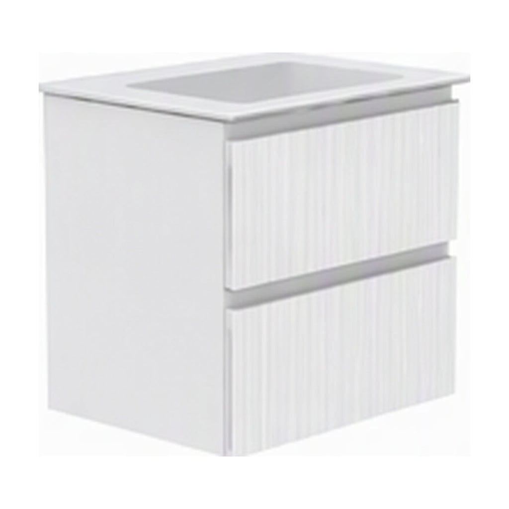 GSI Pura Ribbed 82 two drawer unit in matt white