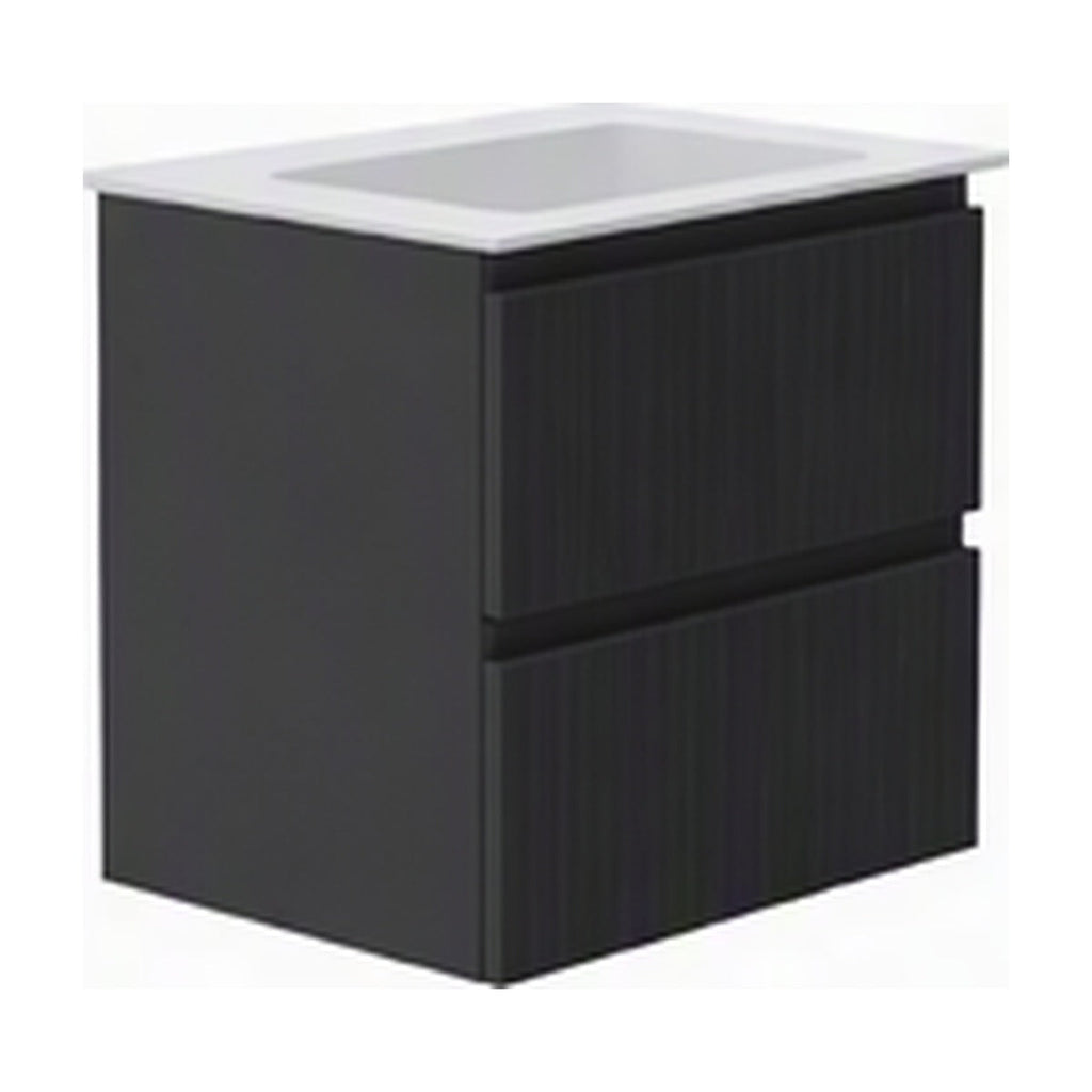 GSI Pura Ribbed 82 two drawer unit in matt black