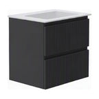 GSI Pura Ribbed 82 two drawer unit in matt black