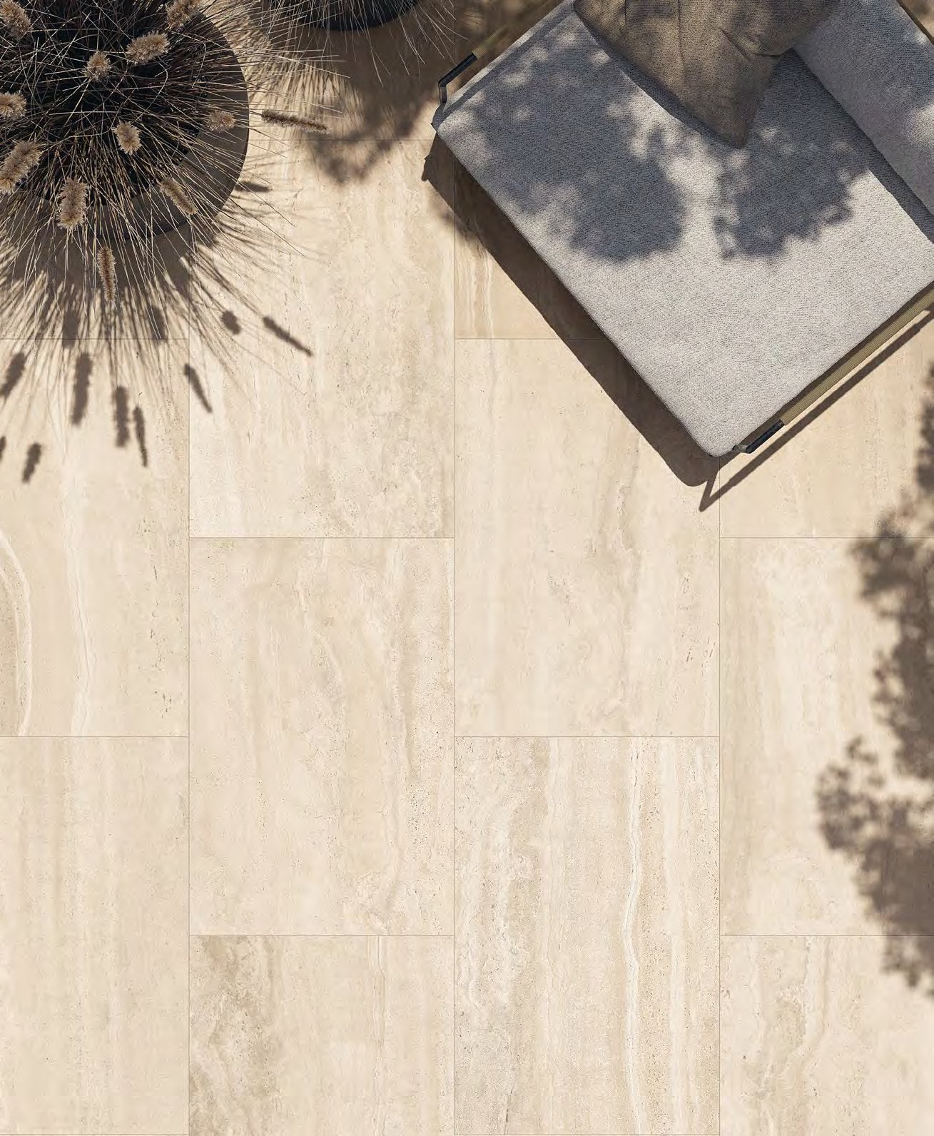 Coem Reverso Avorio gresX2 20mm outdoor porcelain paving, laid installation