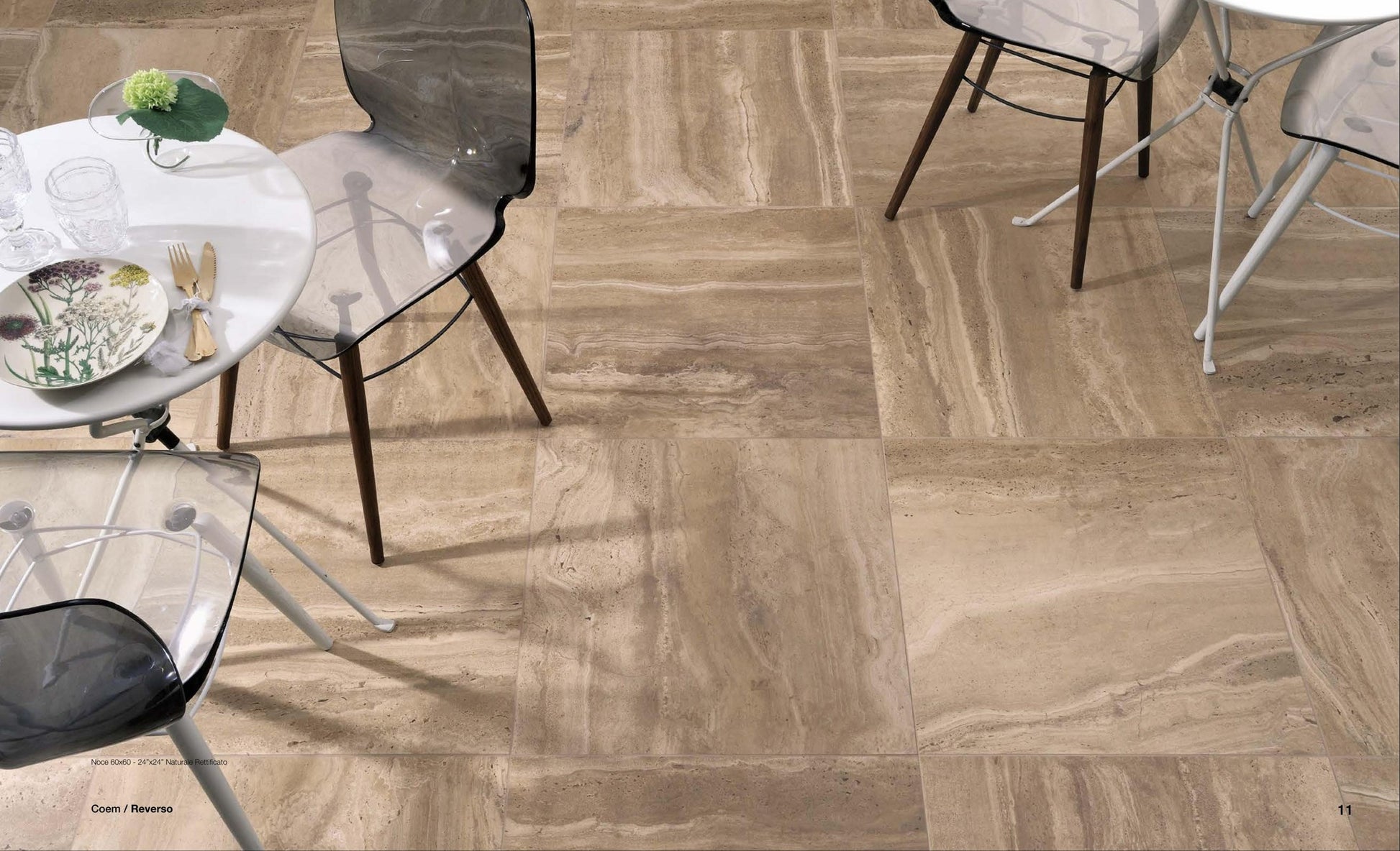 COEM Reverso noce 60x60 naturale lifestyle