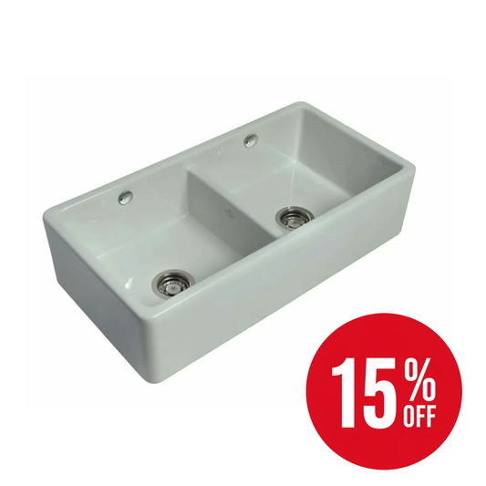 Whitebirk Sink Company Ribbleton Double Bowl Kitchen Sink 895 x 465 x 230mm