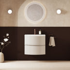 Crosswater Svelte 600 Double Drawer Unit with Basin in White Gloss with Cast Mineral Marble basin