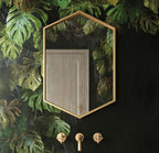 Origins Living Docklands Hexagonal Mirror in a bathroom setting