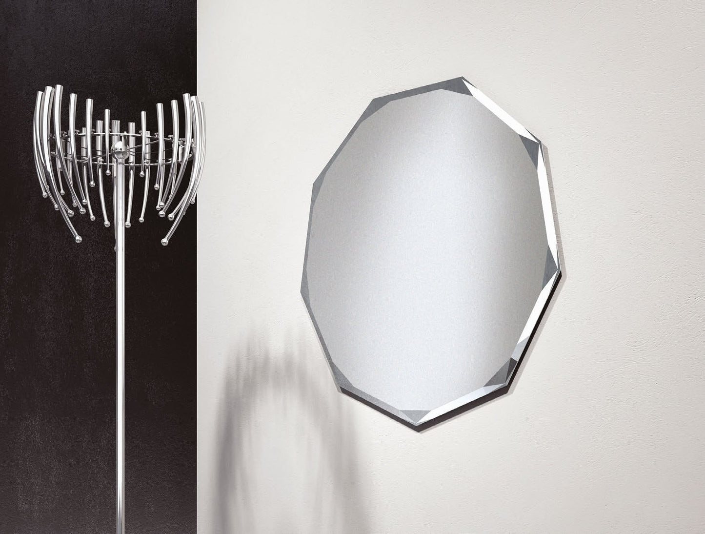 Origins Living Polygon Mirror in a bathroom setting
