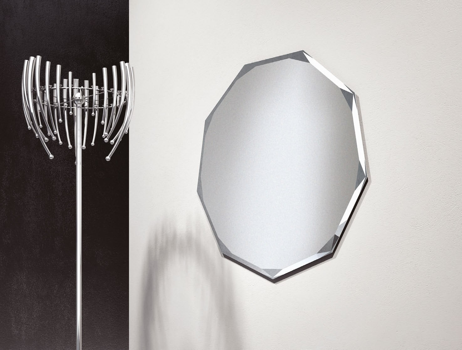 Origins Living Polygon Mirror in a bathroom setting