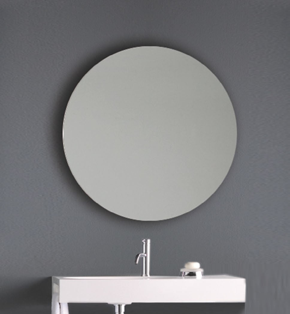 Origins Living Slim Round Mirror in a bathroom setting