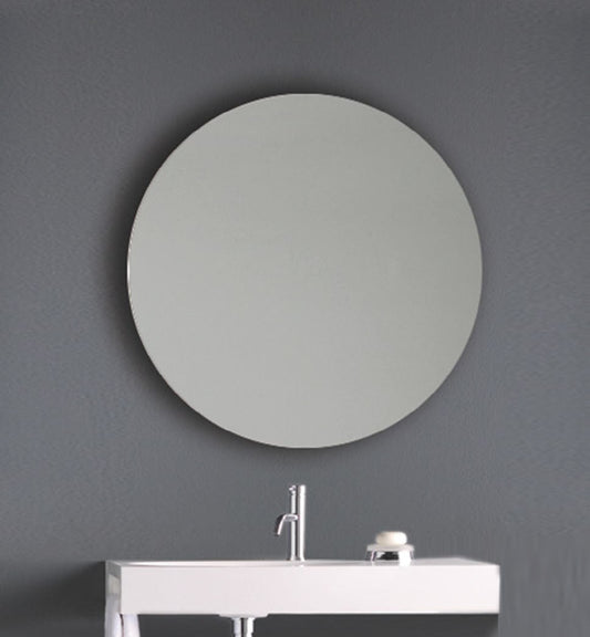 Origins Living Slim Round Mirror in a bathroom setting