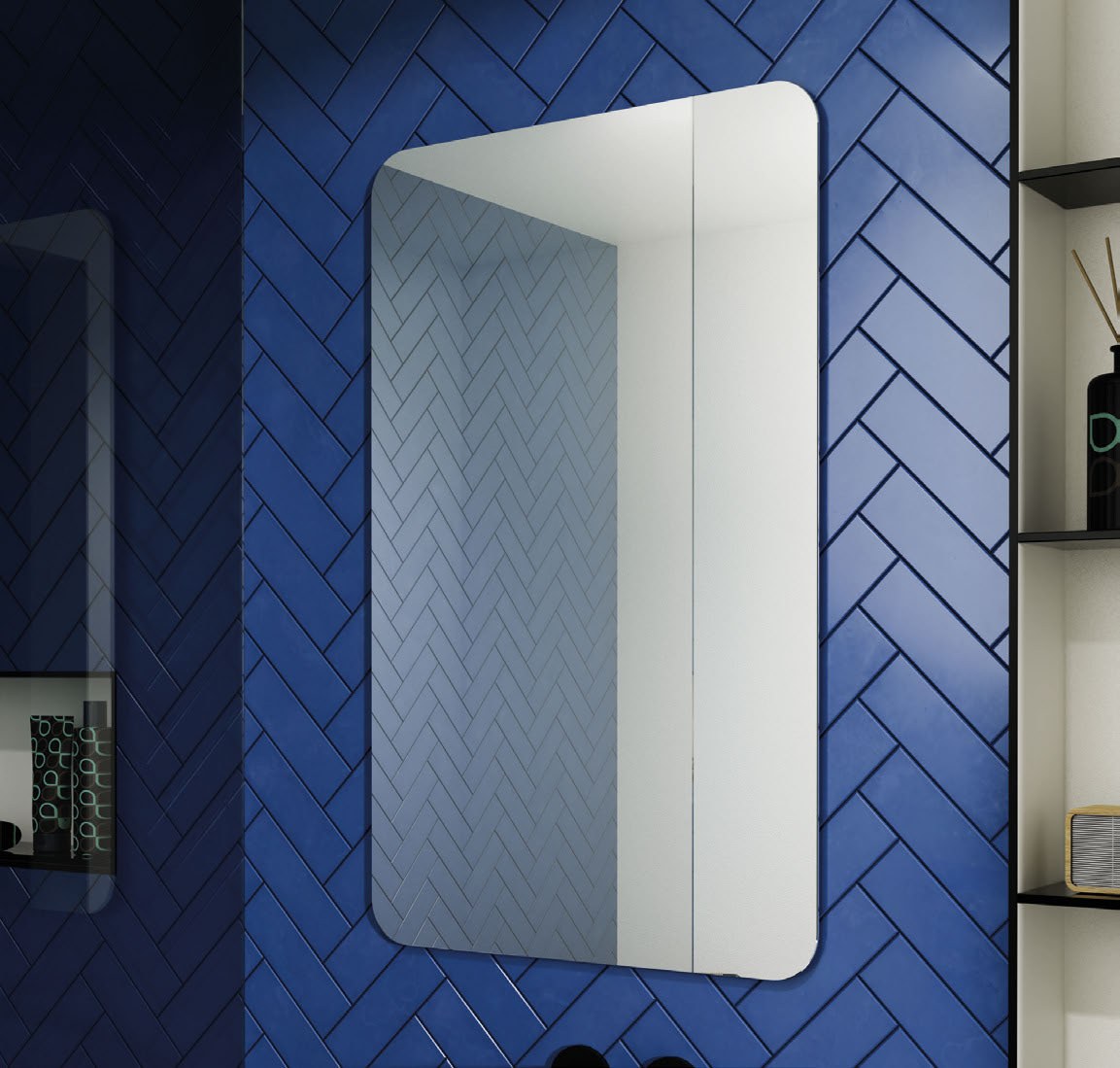 Origins Living Gala Mirror in a bathroom setting