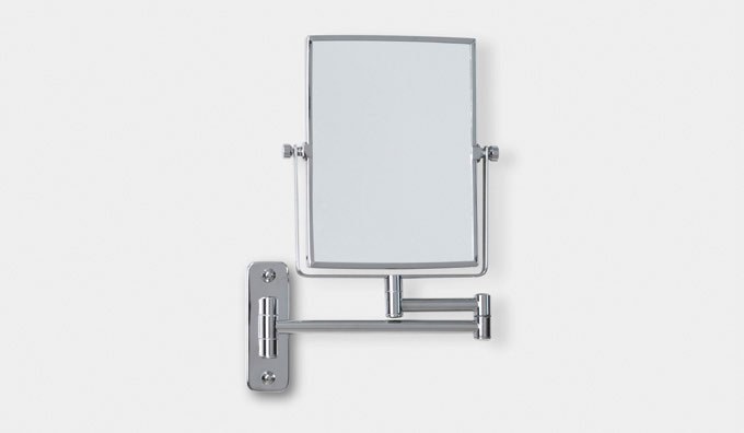 Origins Living Addison Reversible 3x Magnifying Wall Mirror in a bathroom setting