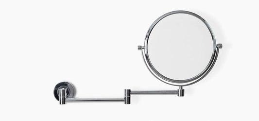 Origins Living Hutton Reversible 5x Magnifying Wall Mirror in a bathroom setting