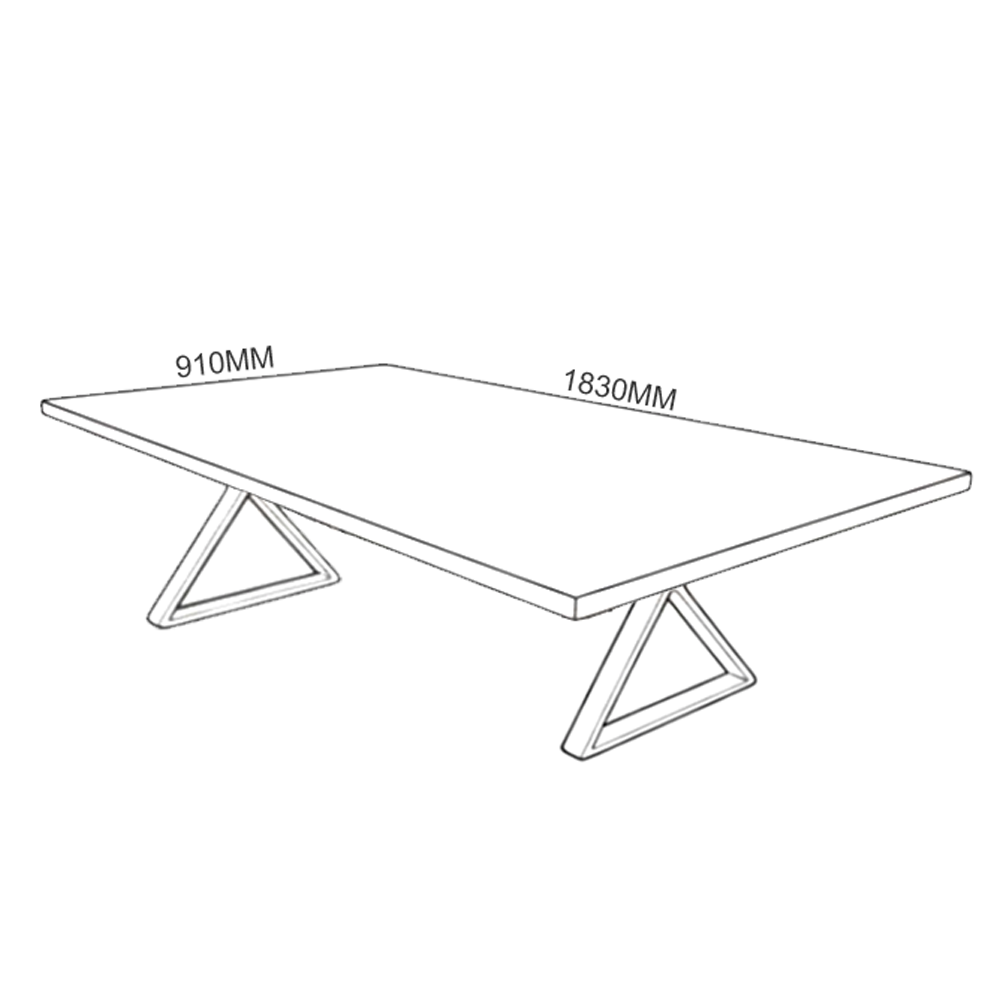 Oxidart liquid metal dining table, 1830 x 910mm rectangular