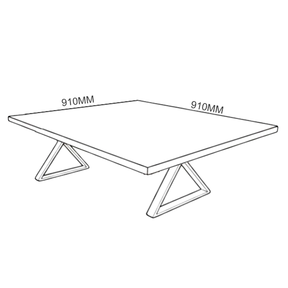 Oxidart liquid metal dining table, 910 x 910mm square