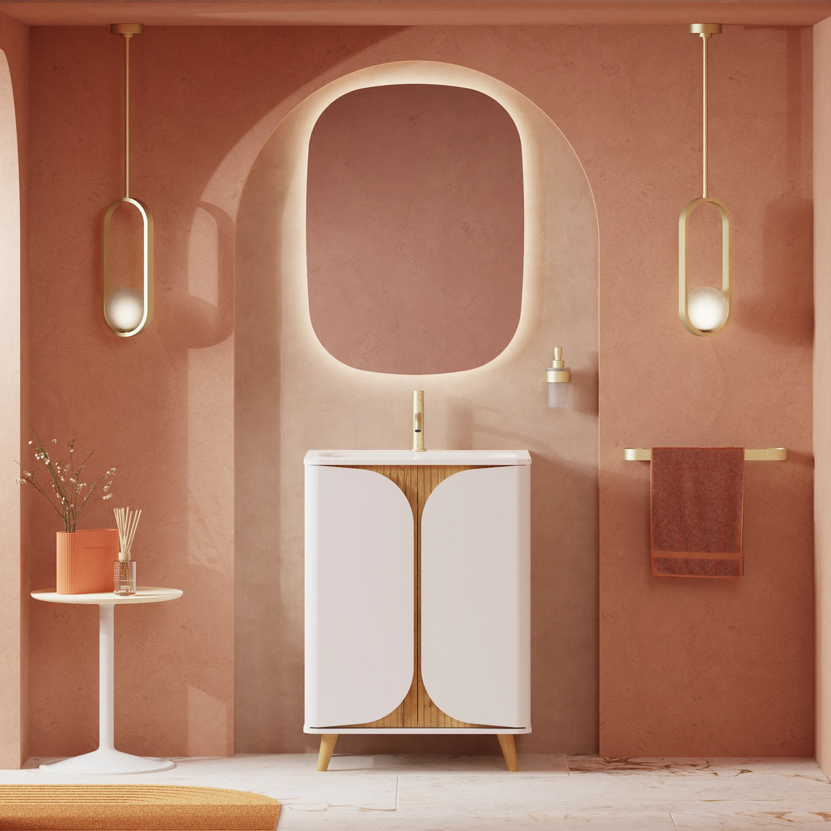 Crosswater Tambour 600 Floorstanding Unit with Basin in Matt White