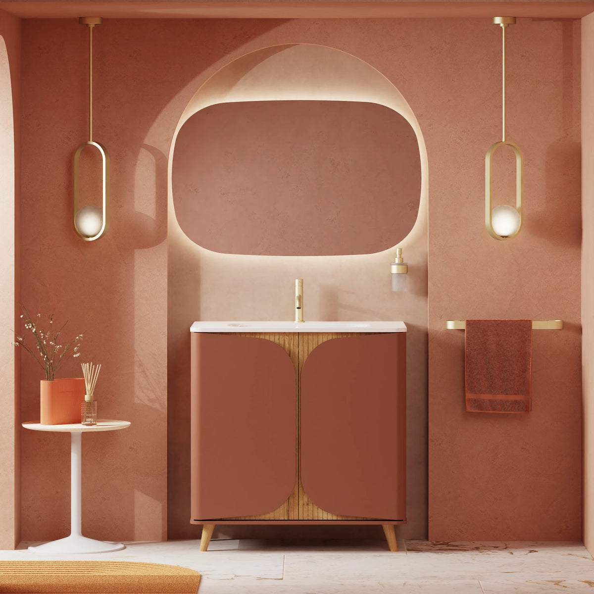 Crosswater Tambour 800 Floorstanding Unit with Basin in Soft Clay