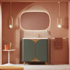 Crosswater Tambour 800 Floorstanding Unit with Basin in Sage Green