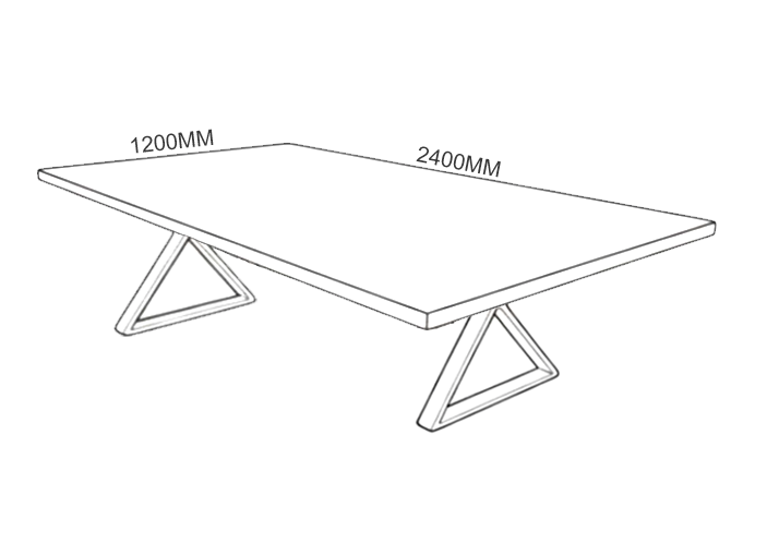 Oxidart liquid metal dining table, 2400 x 1200mm rectangular