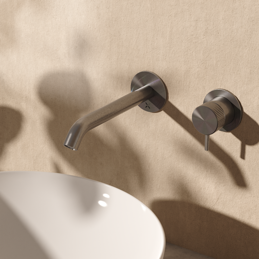 Crosswater 3ONE6 2 Hole Wall Basin Tap Stainless Steel