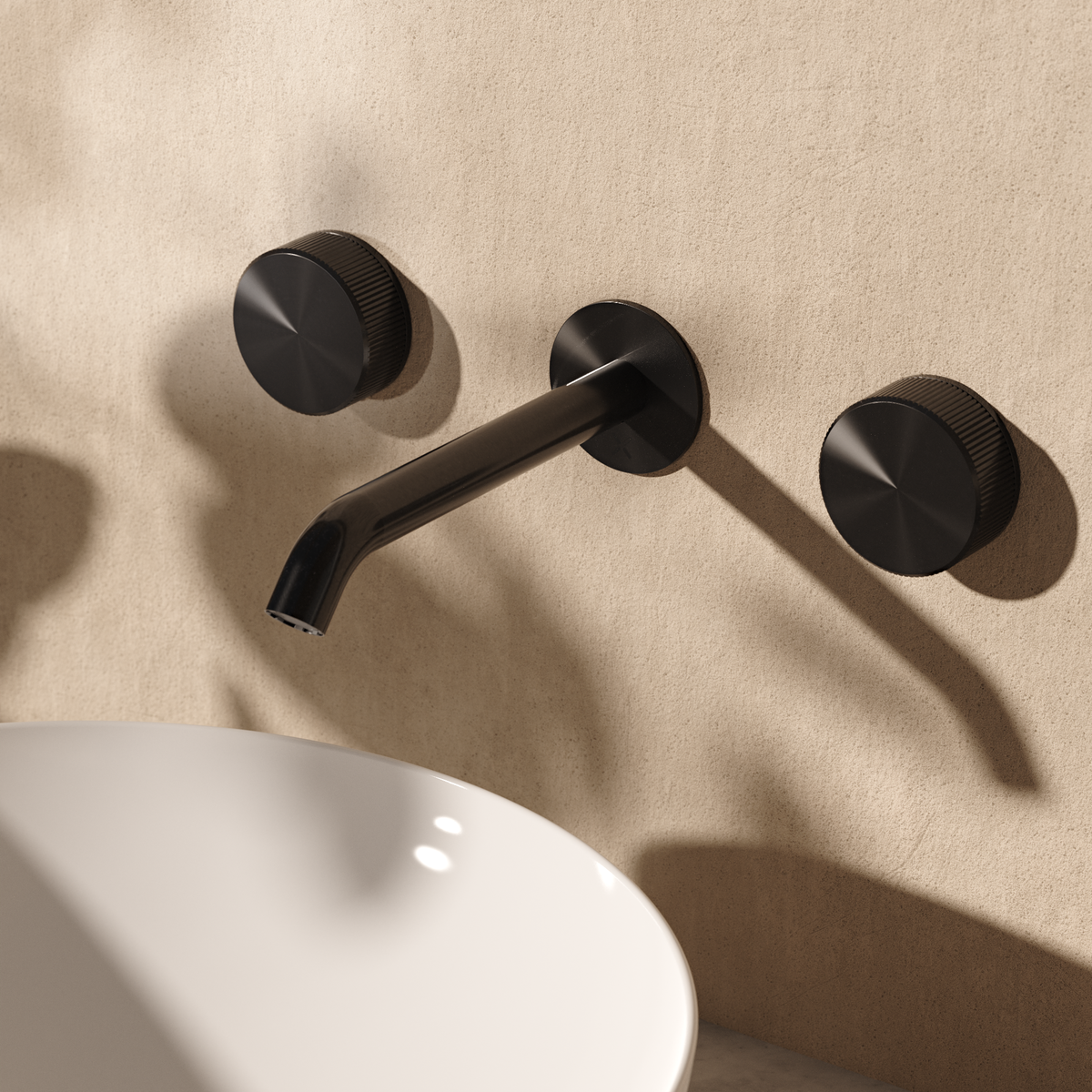 Crosswater 3ONE6 3 Hole Wall Basin Tap Stainless Slate
