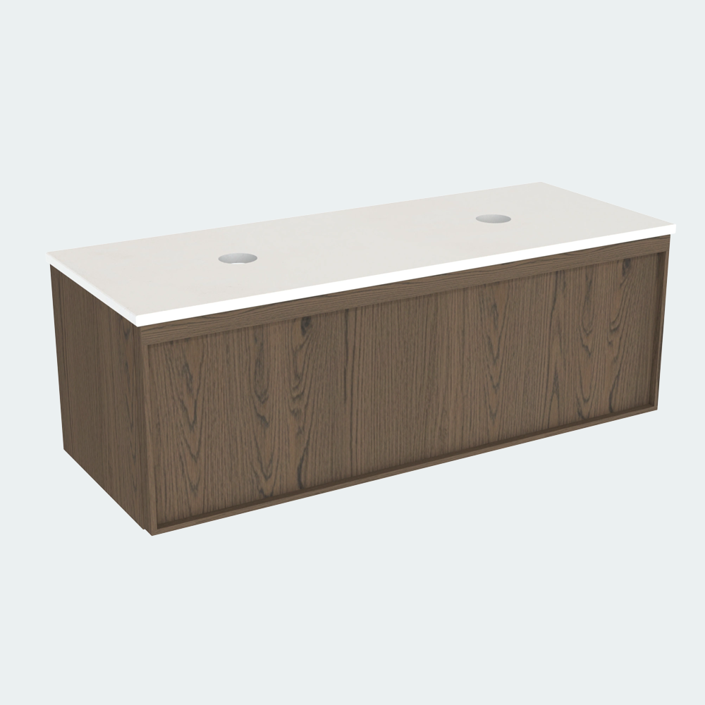 Coalbrook Farnolls 1200mm Double Basin Vanity Unit Smoked Oak FV9120SO